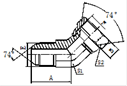 45°彎 美制JIC外螺紋74°外錐 / JIC內(nèi)螺紋74°內(nèi)錐